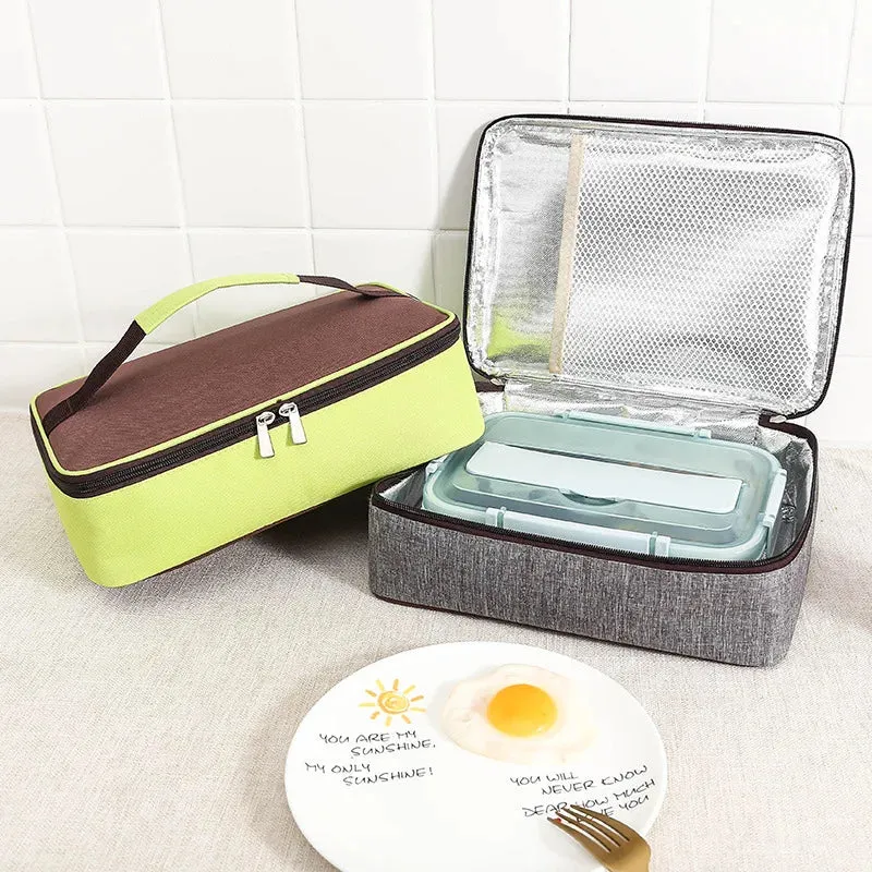 Square Fashion Thermal Lunch Bag – Portable, Leak-Proof, Insulated Cooler Bento Box for Adults & Children, Perfect for Picnics & Food Storage