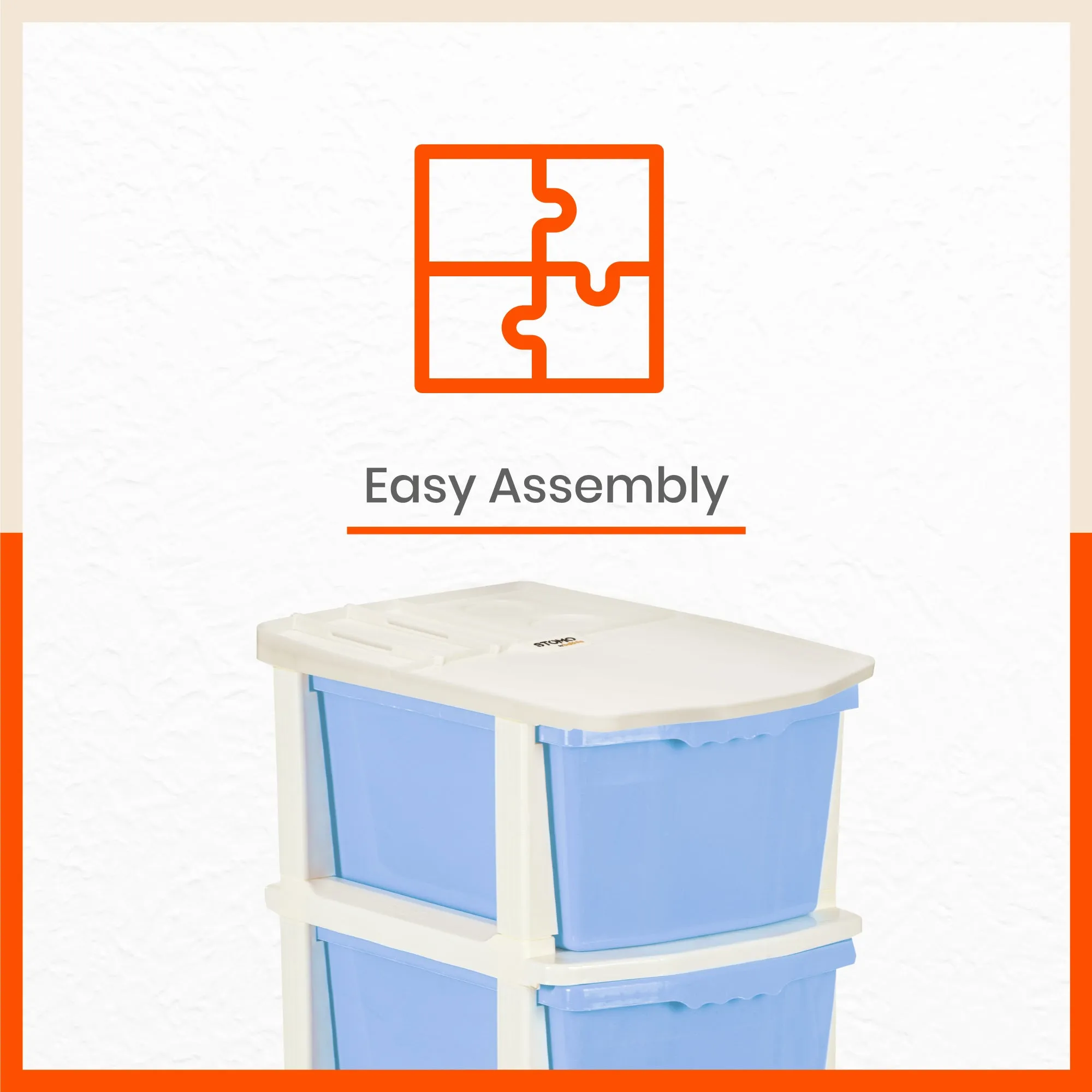 Stomo 5 Drawer Multi-Purpose Storage Organizer for Home and Office (Sky Blue)