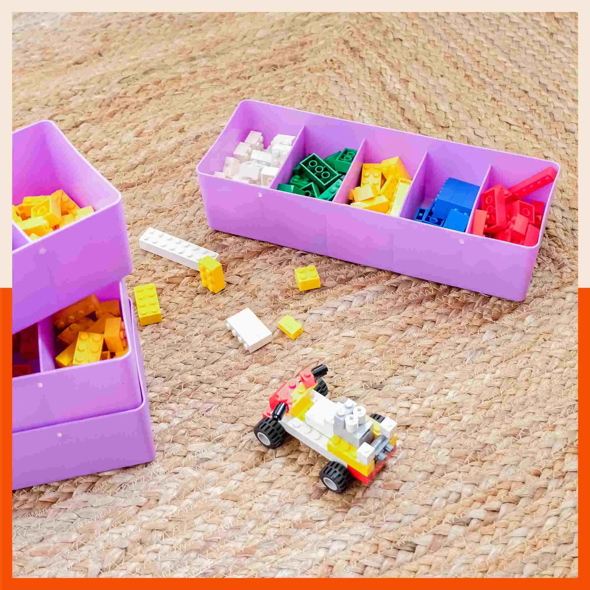 Stomo Dori Multi-Purpose Stackable Drawer Organizer For Home | Melon - Set of 4