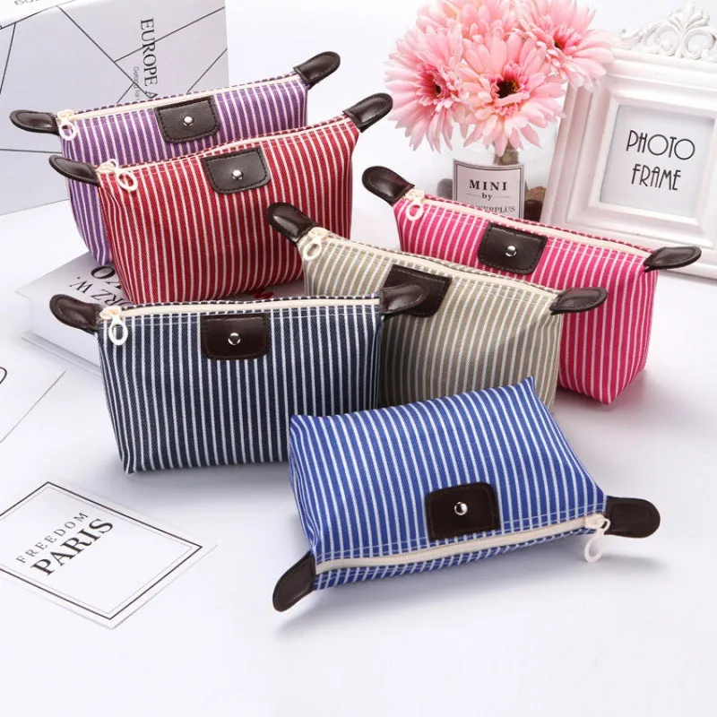 Striped Dumplings Dumpling Making Folding Makeup Cosmetic Bags