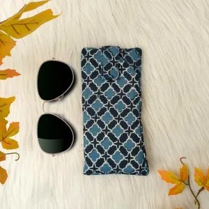 Sunglass Pouch Navy Blue Colour with Small Diamond Design