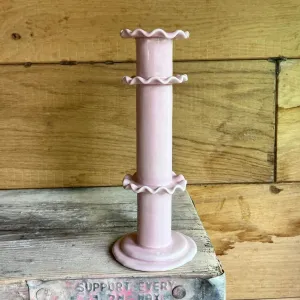 Tall Frill Candlestick | Pink