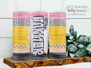 Teacher Pencil Shimmer Glitter Tumbler Personalized TUMBPENCIL0520