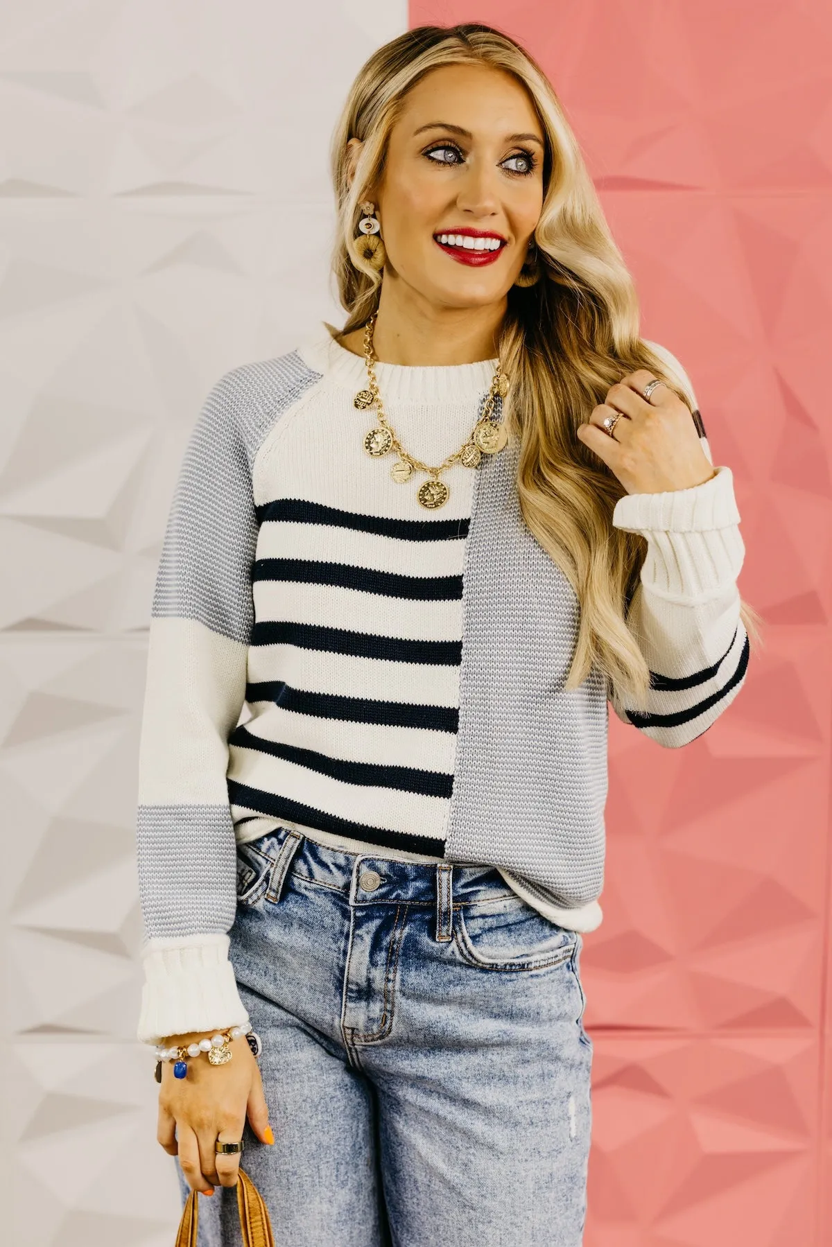 The August Color Block Stripe Sweater