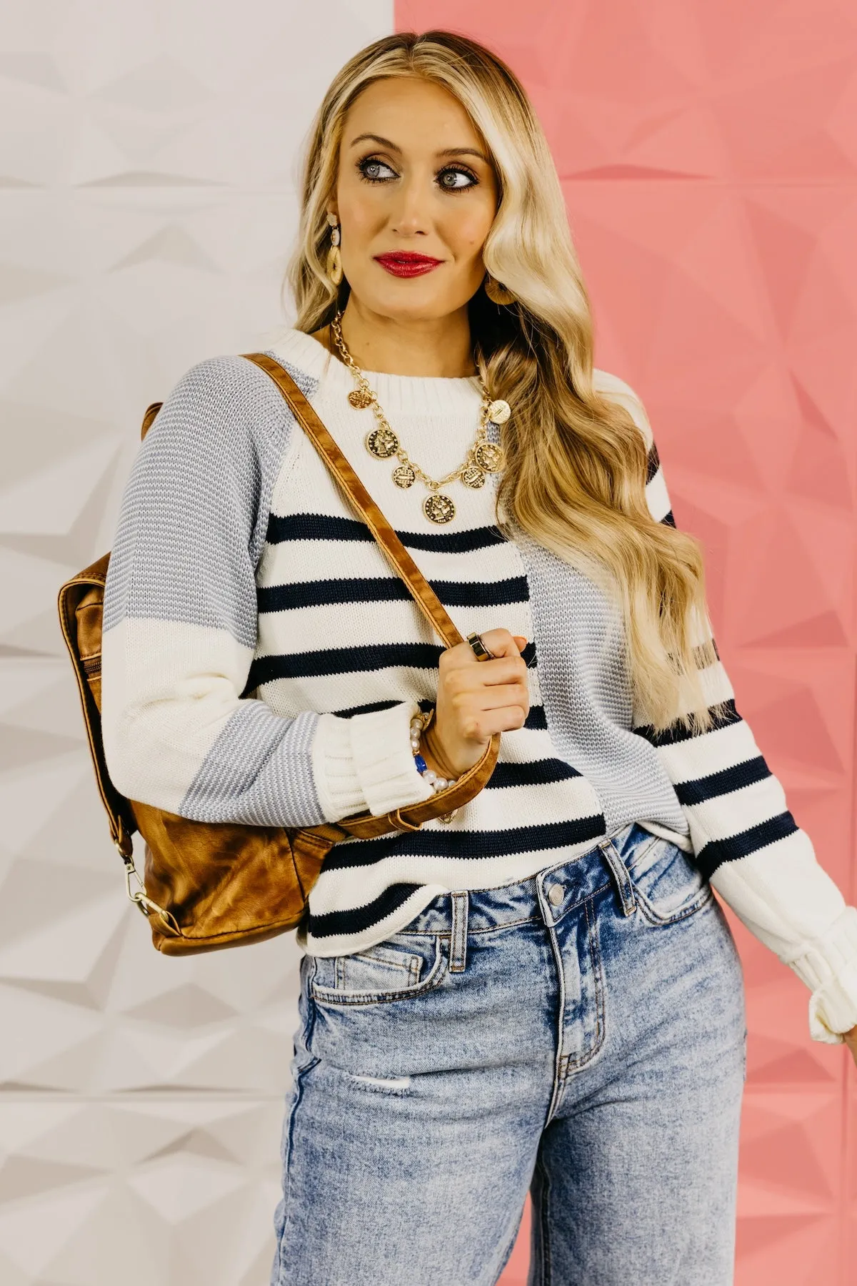 The August Color Block Stripe Sweater