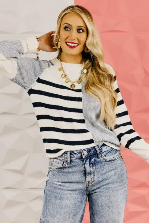 The August Color Block Stripe Sweater