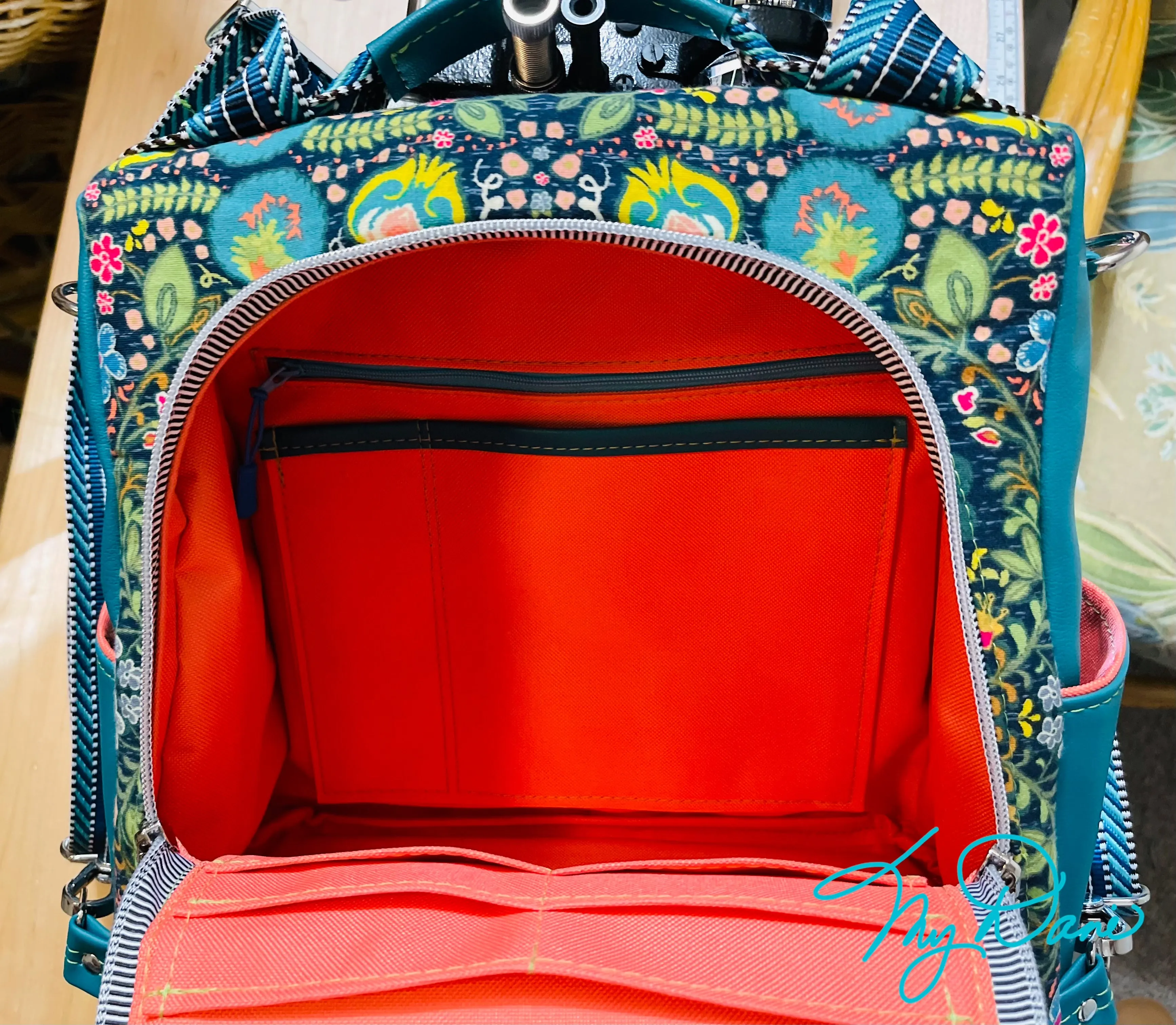 The Guardian Anti-Theft Backpack in Green Boho Floral