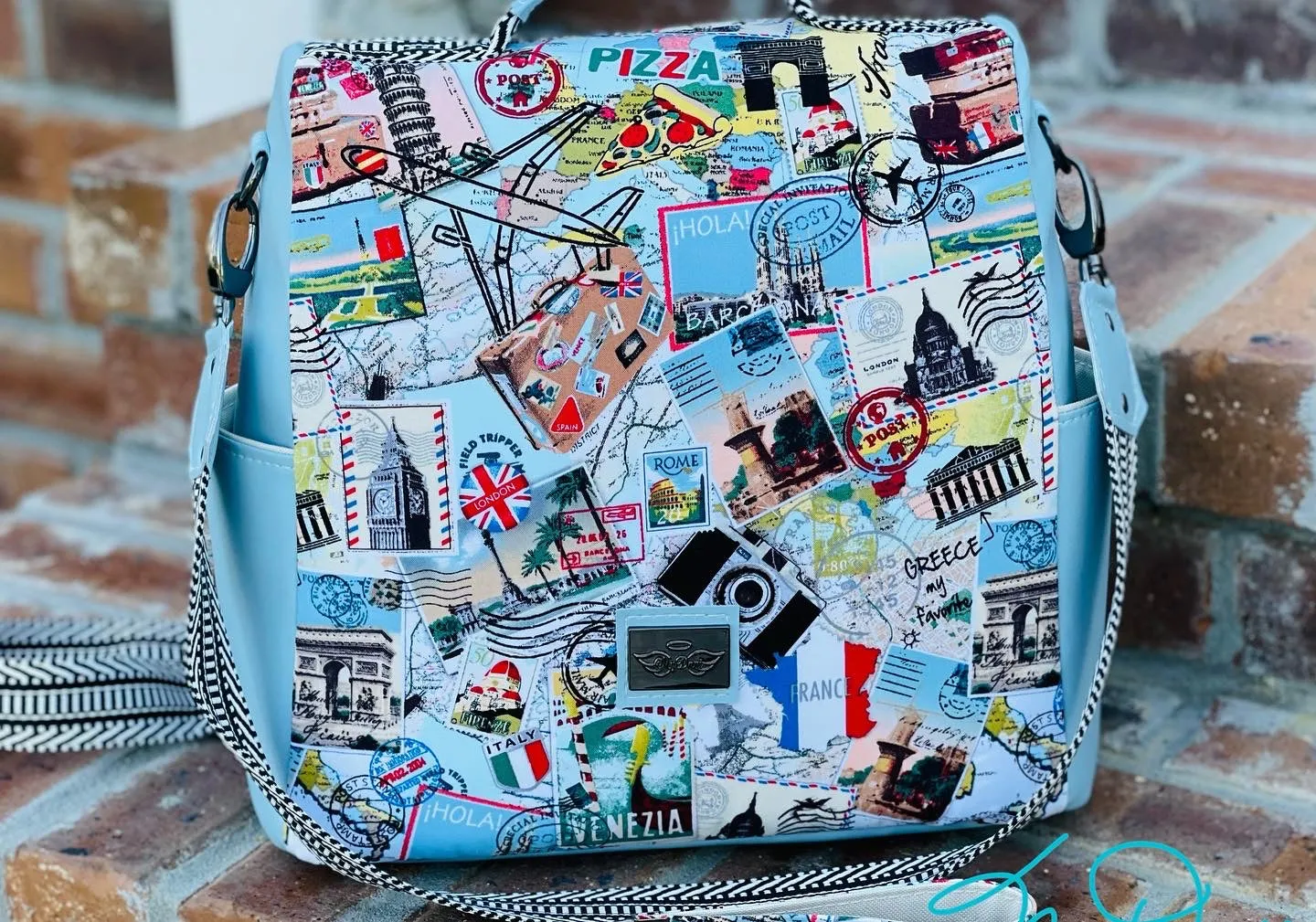 The Guardian Anti-Theft Backpack in Light Blue Travel