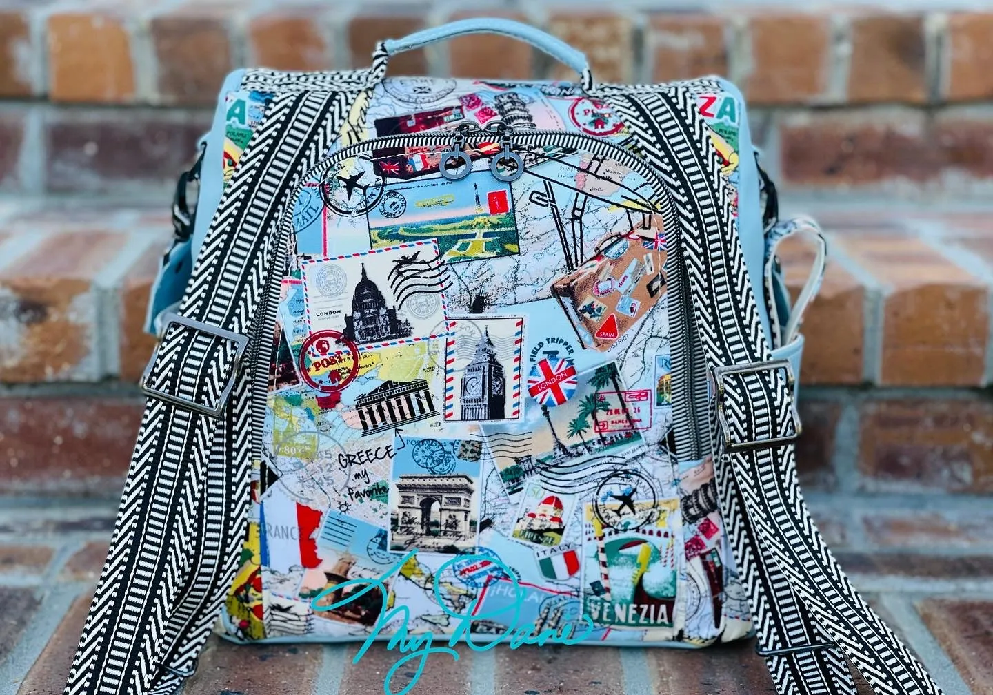 The Guardian Anti-Theft Backpack in Light Blue Travel