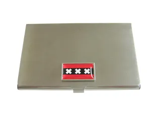 Thin Bordered Amsterdam Flag Pendant Business Card Holder