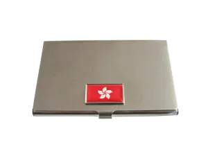 Thin Bordered Hong Kong Flag Pendant Business Card Holder