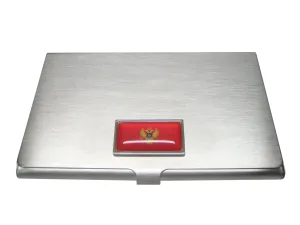 Thin Bordered Montenegro Flag Business Card Holder