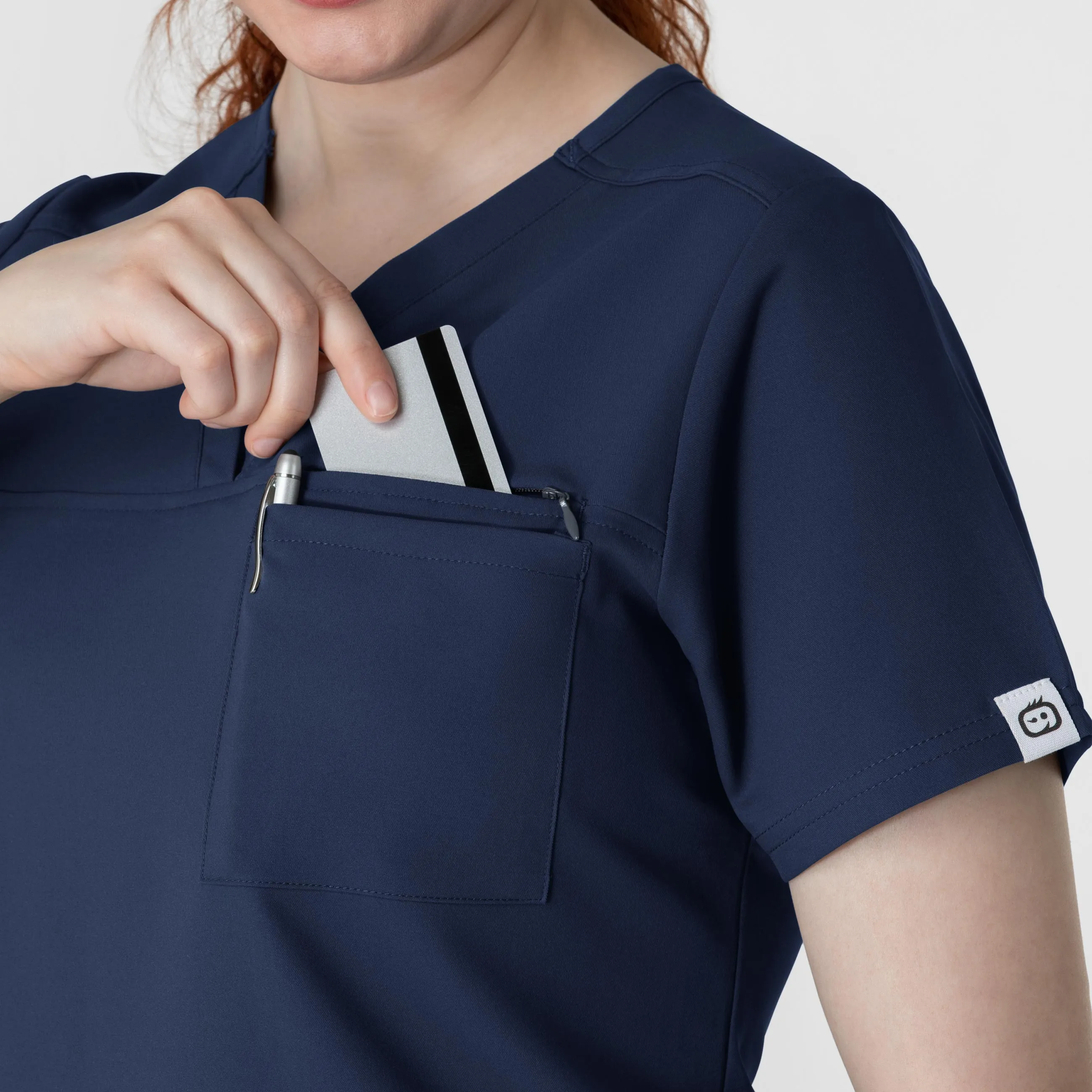 Thrive 6222 V-Neck Tuck-In Scrub Top Navy