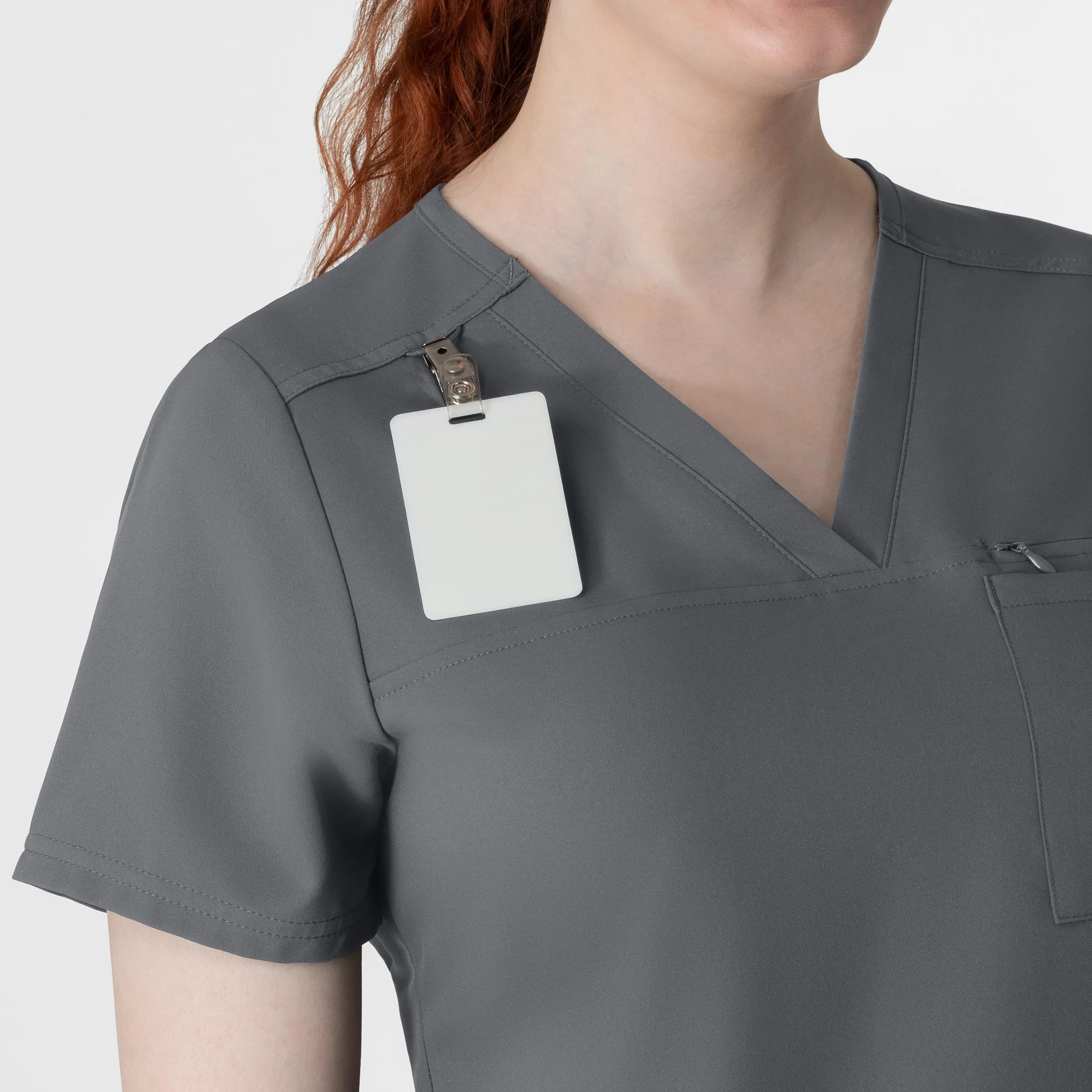 Thrive 6222 V-Neck Tuck-In Scrub Top Pewter