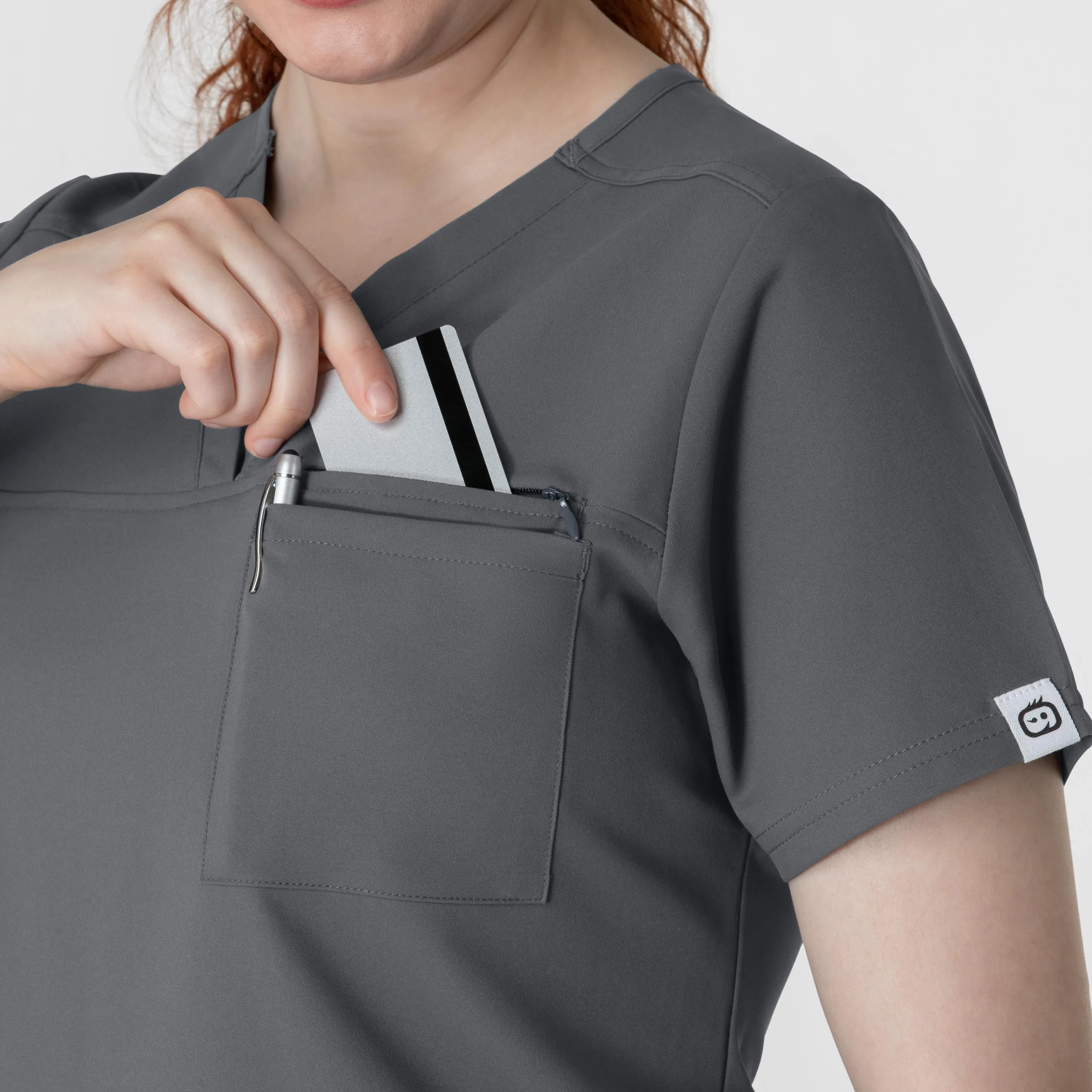 Thrive 6222 V-Neck Tuck-In Scrub Top Pewter
