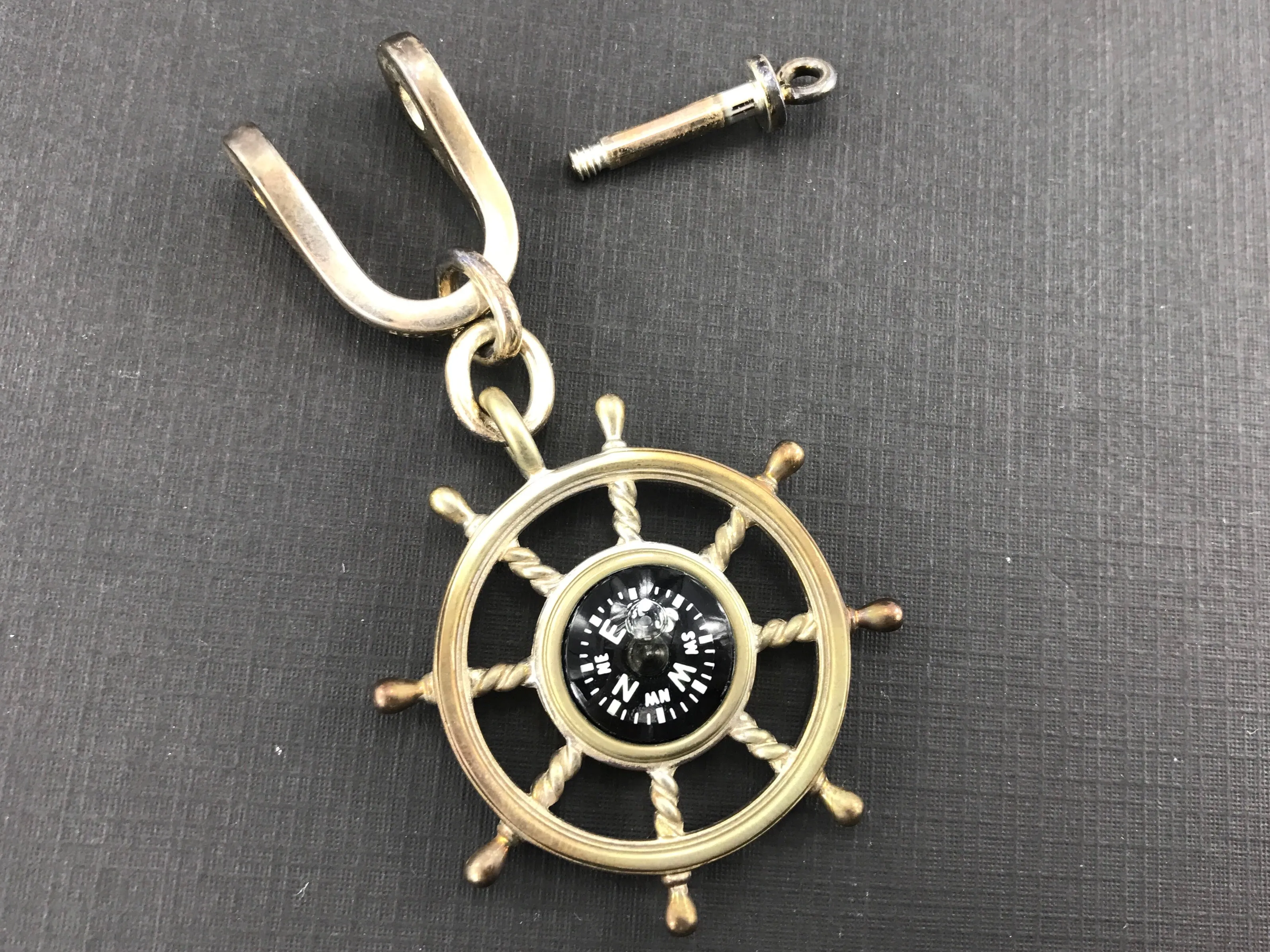 Tiffany & Co Sterling Silver Ships Wheel Nautical Compass Keychain