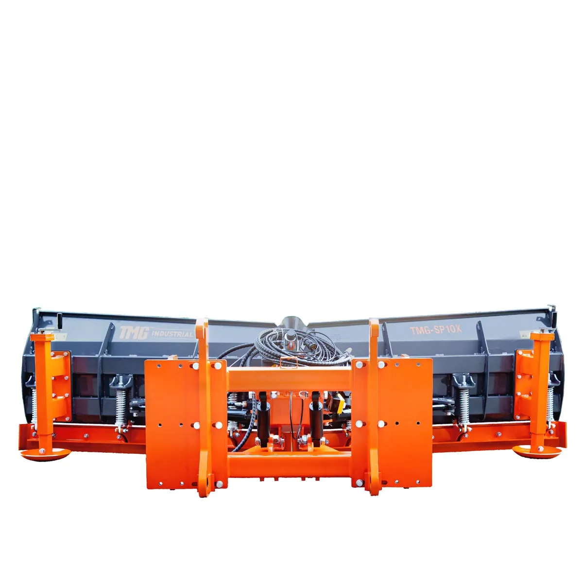 TMG Industrial 10’ U/V Angle Blade Snowplow, Metal Edges, 6 Positions, Accumulator & Solenoid Valve, Quick-Change Lugging, 40-90 HP Tractors, TMG-SP10X