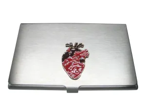 Two Toned Flat Anatomical Heart Business Card Holder