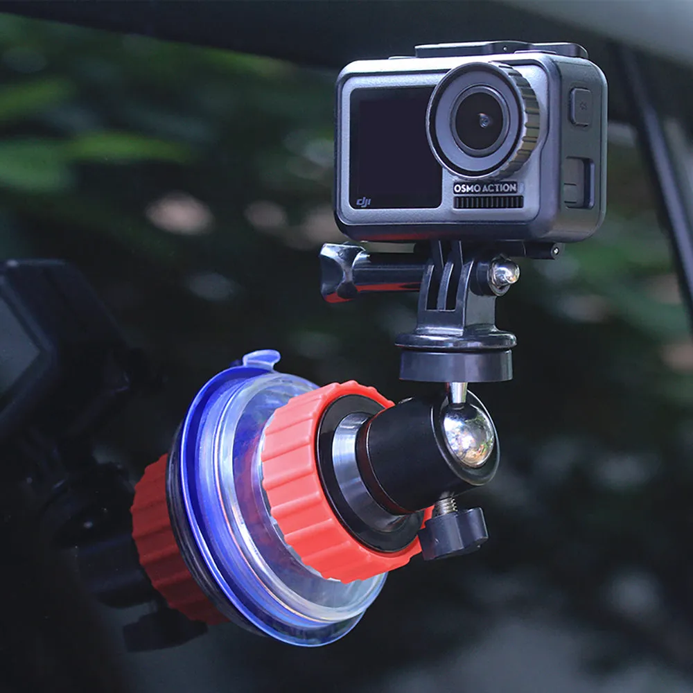 ULANZI U-50 Action Camera Sucker Holder Car Holder Mount Glass Suction Cup Bracket for GoPro DJI Osmo Action red