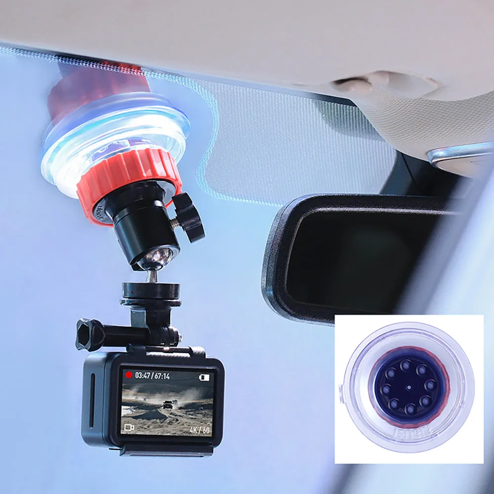 ULANZI U-50 Action Camera Sucker Holder Car Holder Mount Glass Suction Cup Bracket for GoPro DJI Osmo Action red