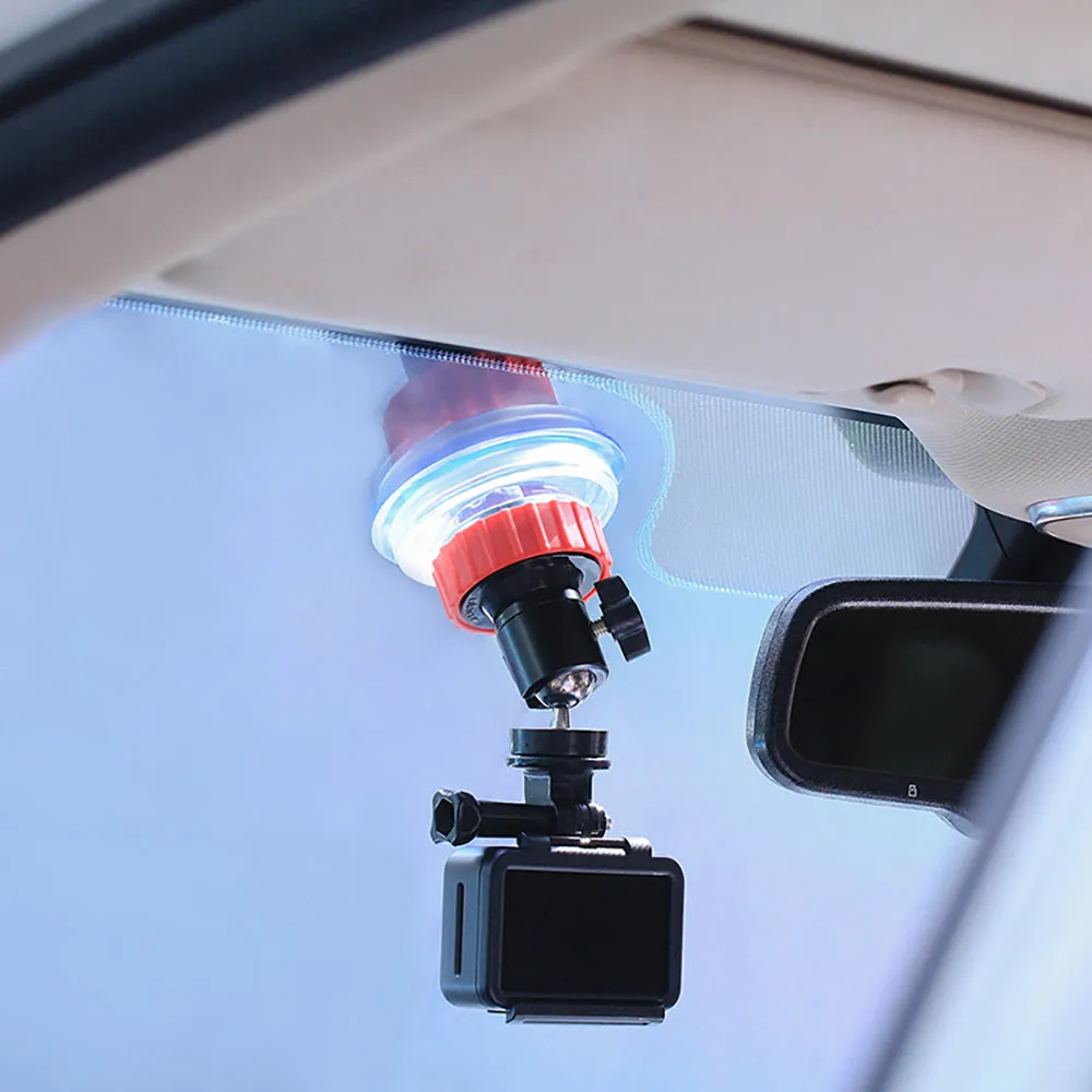 ULANZI U-50 Action Camera Sucker Holder Car Holder Mount Glass Suction Cup Bracket for GoPro DJI Osmo Action red