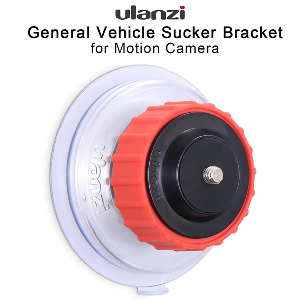ULANZI U-50 Action Camera Sucker Holder Car Holder Mount Glass Suction Cup Bracket for GoPro DJI Osmo Action red