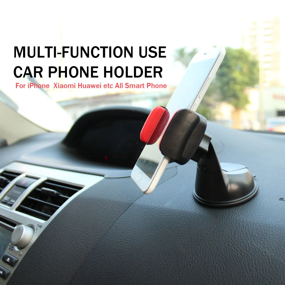 Universal Automobile Dashboard Windshield Navigation Support Car Suction Cup 360 degree Rotatable Detachable Vehicle Bracket Phone Holder for 3.5-6.0 inch Cellphone Black