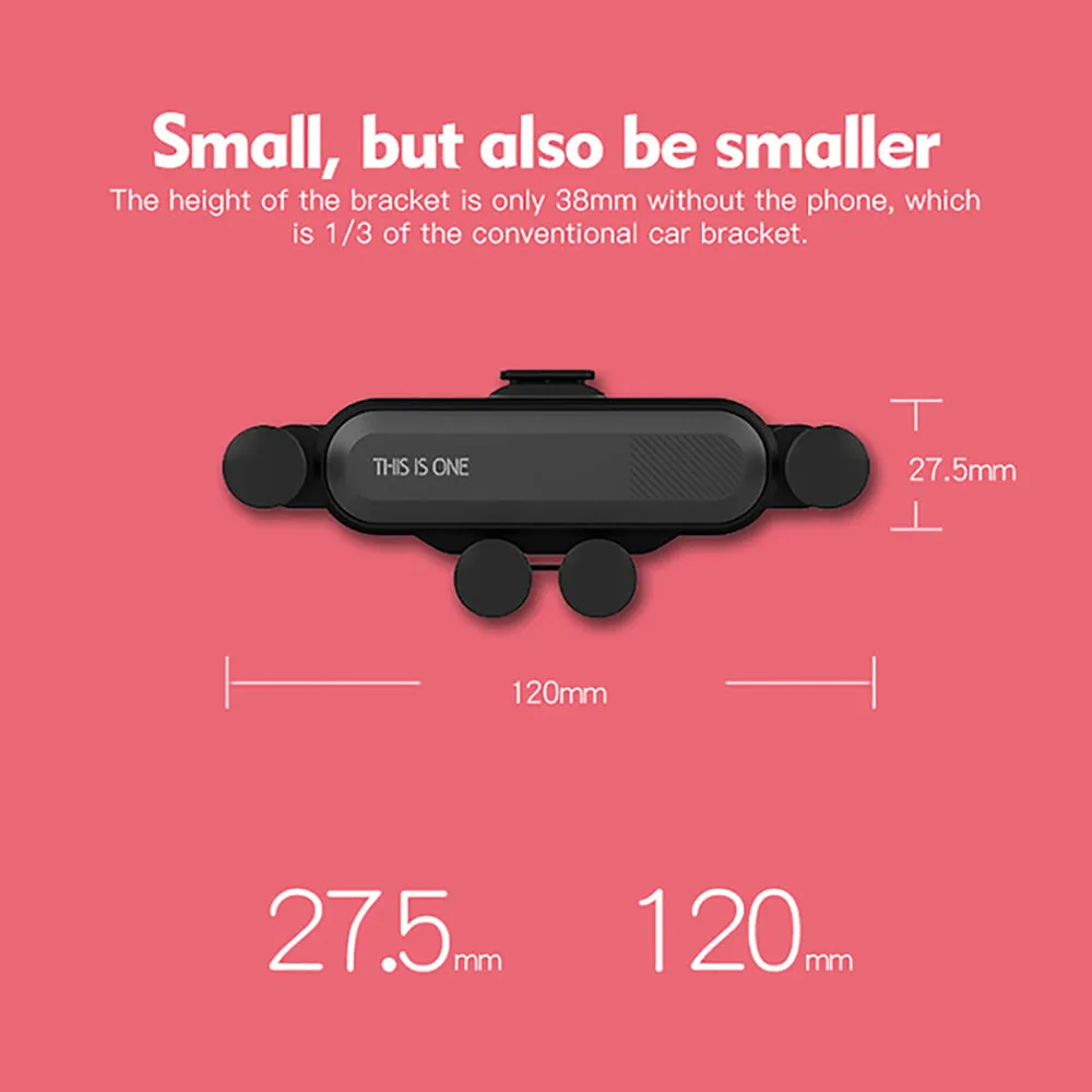 Universal Car Phone Holder For iPhone X XS Max Samsung Huawei Car Air Vent Mount Holder Gravity Mobile Phone Holder red