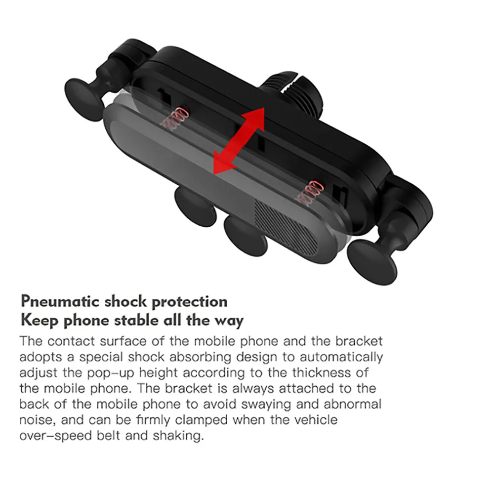 Universal Car Phone Holder For iPhone X XS Max Samsung Huawei Car Air Vent Mount Holder Gravity Mobile Phone Holder red