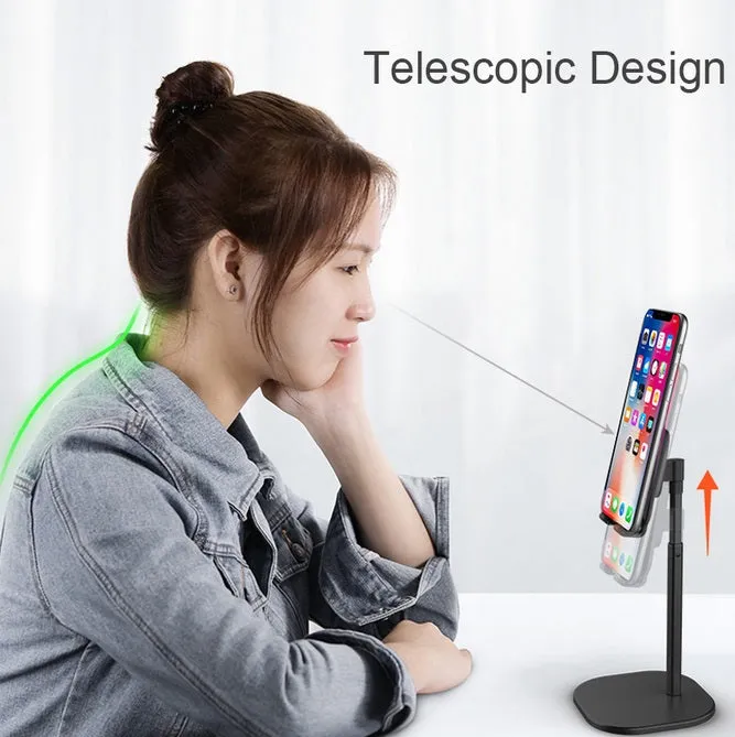 Universal Desk Telescopic Cell Phone Holder Stand For Mobile Phone/Tablet Desktop Cellphone Holder for iphone ipad xiaomi Stand Universal Bracket Telescopic black