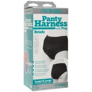 Vac- U- Lock Panty Harness With Plug - Briefs - L/ Xl