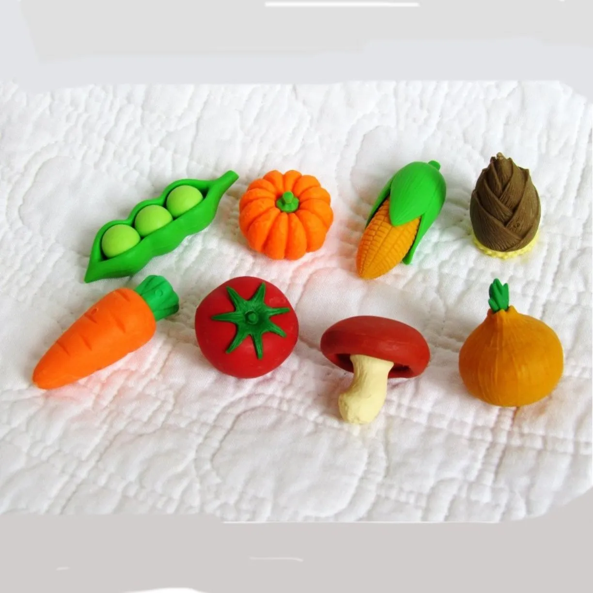 Vegetable Erasers Set, Finely Detailed Japanese “Puzzles”, Ages 5 