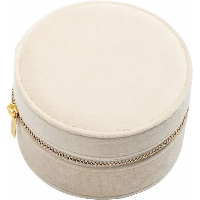 Velvet Round Jewelry Travel Case