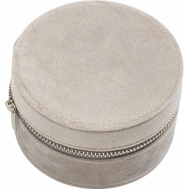Velvet Round Jewelry Travel Case