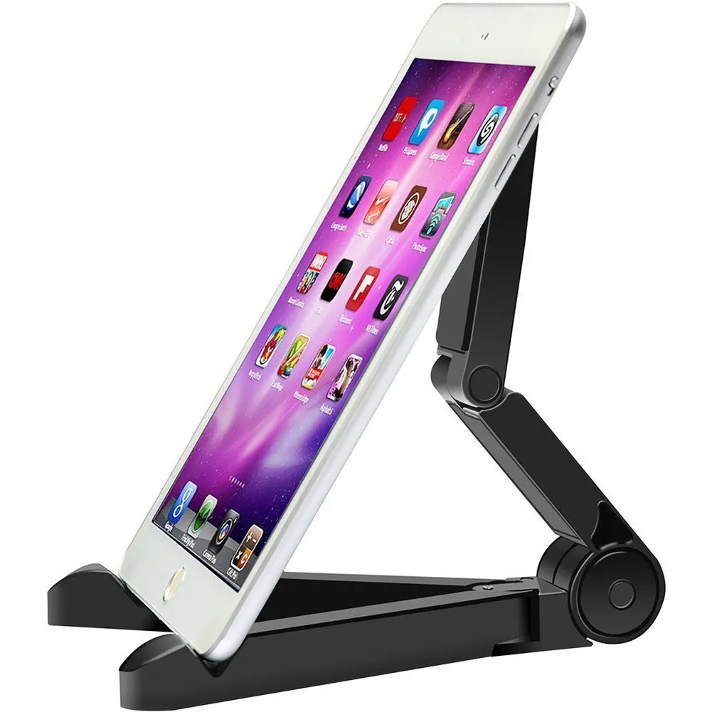 Vertical Adjustable Fold-up Stand Universal Adjustable Flexible 180 Degree Multi-angle Portable Bracket for Tablet Computers Phone black