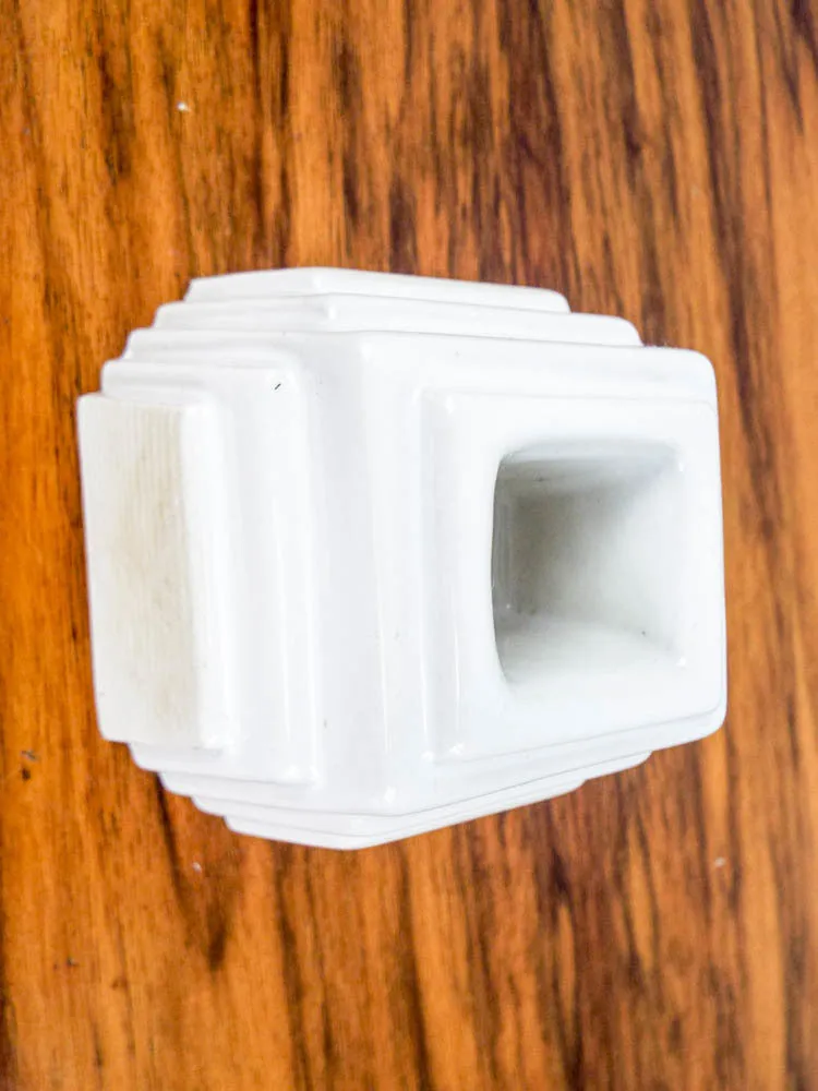 Vintage 1930's Ceramic White Art Deco Match Holder