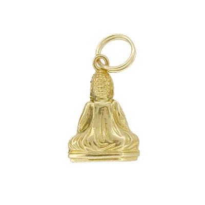 Vintage Buddha Charm Pendant in Yellow 14 Karat Yellow Gold
