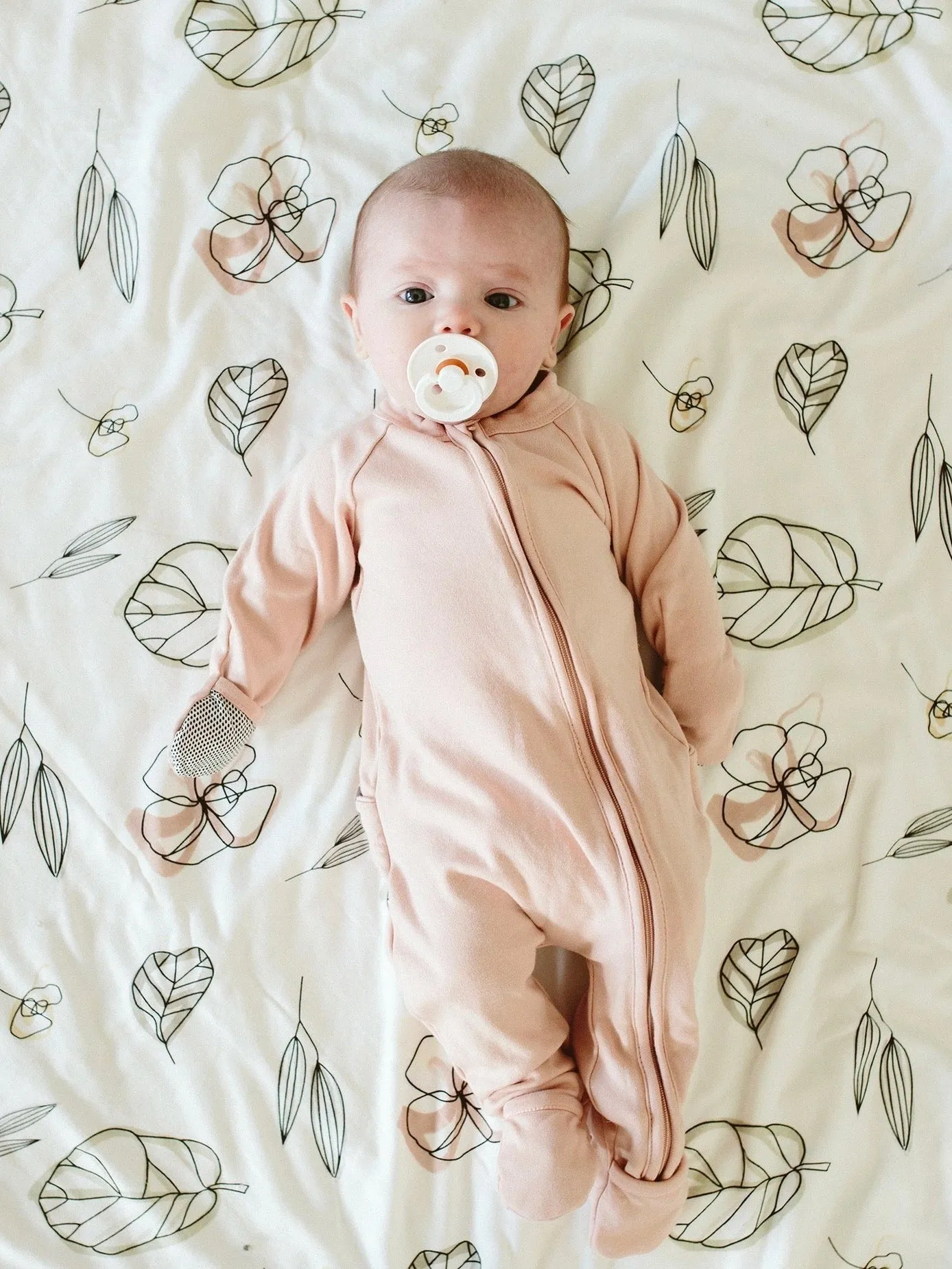 Viscose Bamboo   Organic Cotton Footie | Rose