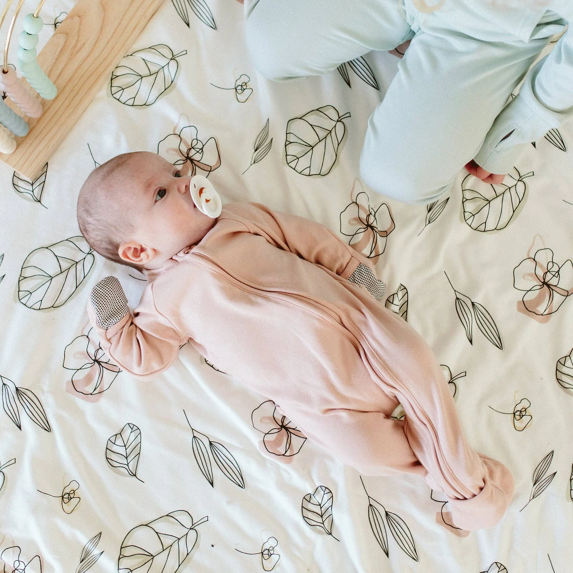 Viscose Bamboo   Organic Cotton Footie | Rose