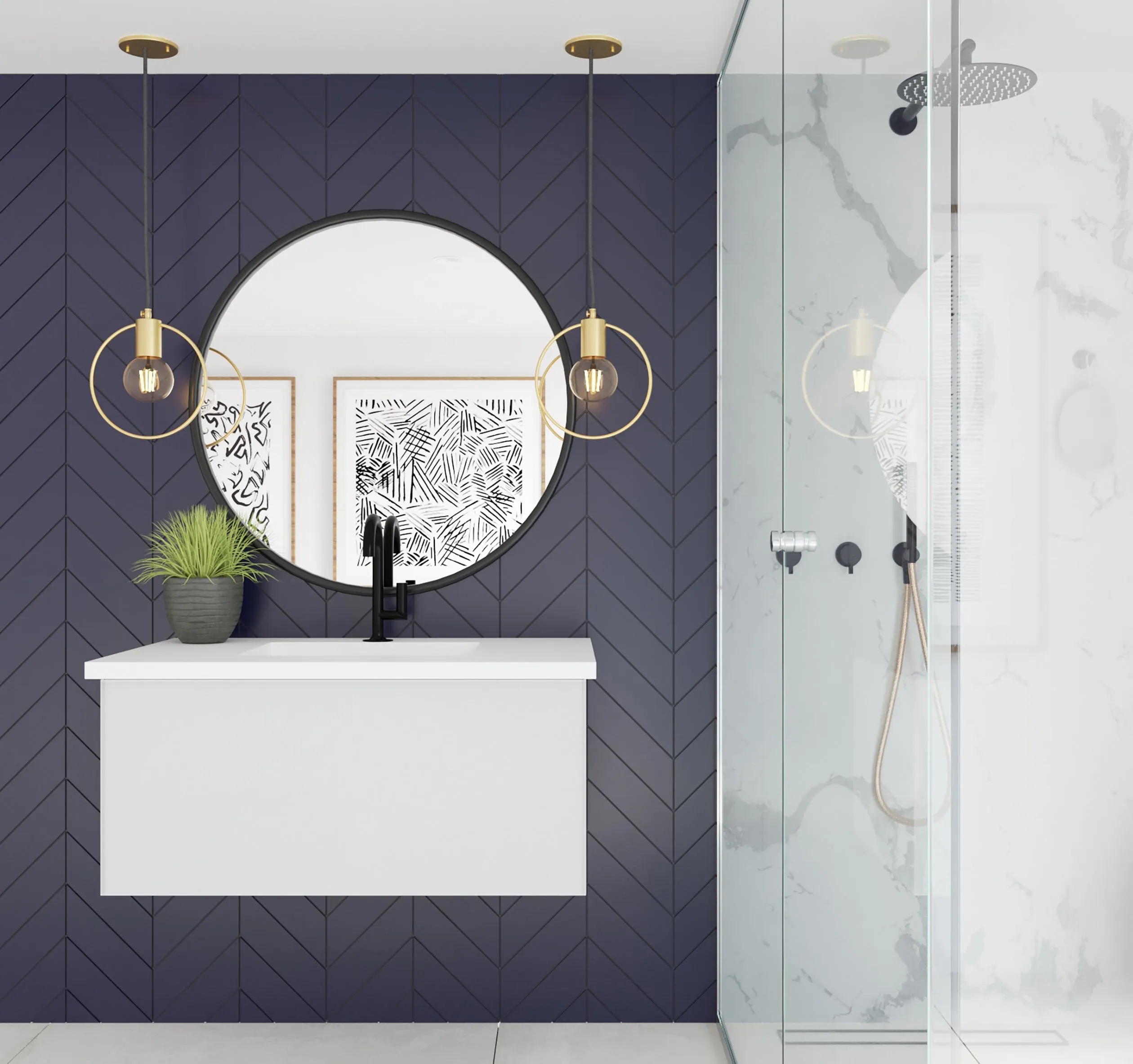 Vitri 36" Cloud White Bathroom Vanity with VIVA Stone Solid Surface Countertop