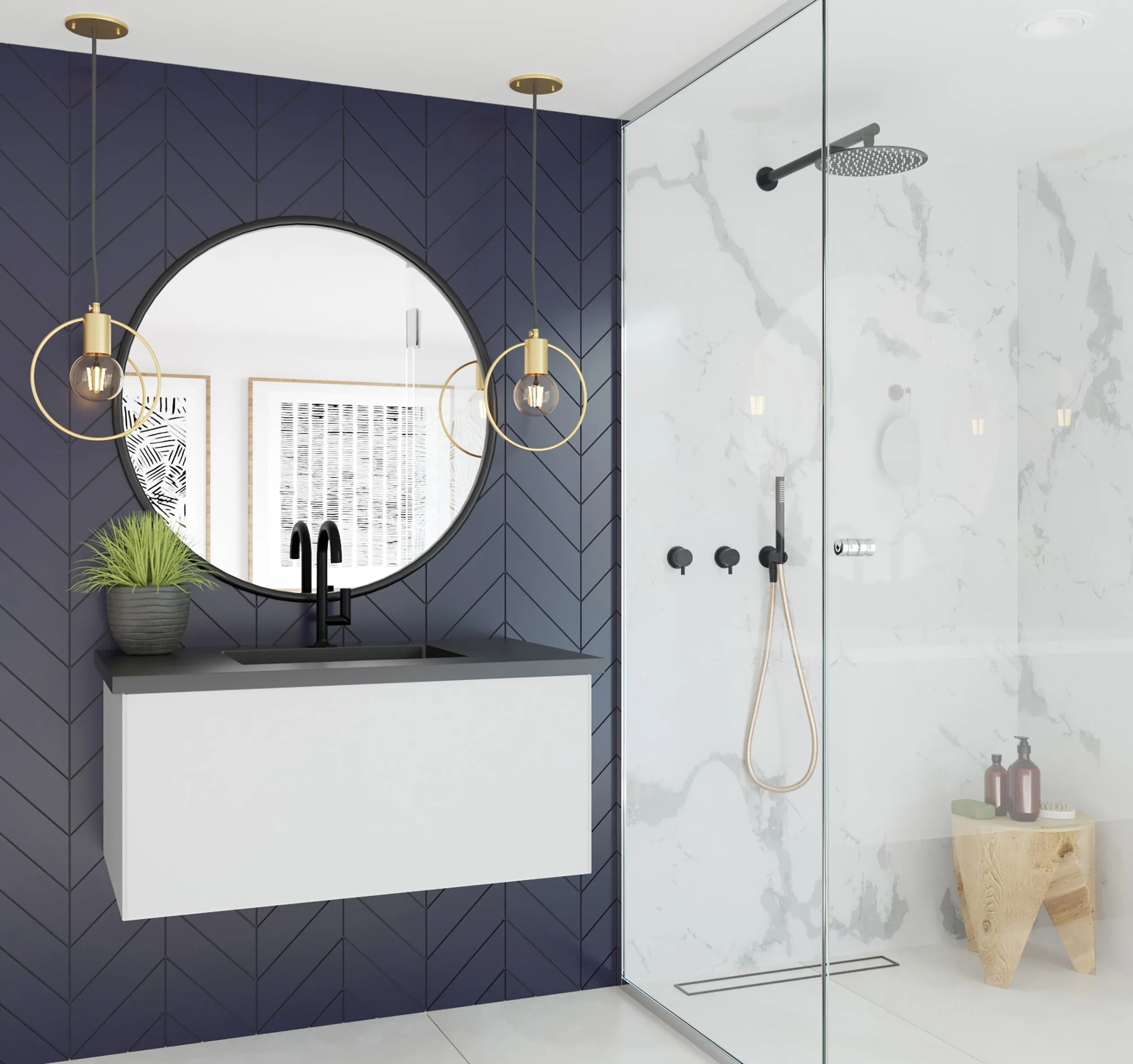 Vitri 36" Cloud White Bathroom Vanity with VIVA Stone Solid Surface Countertop