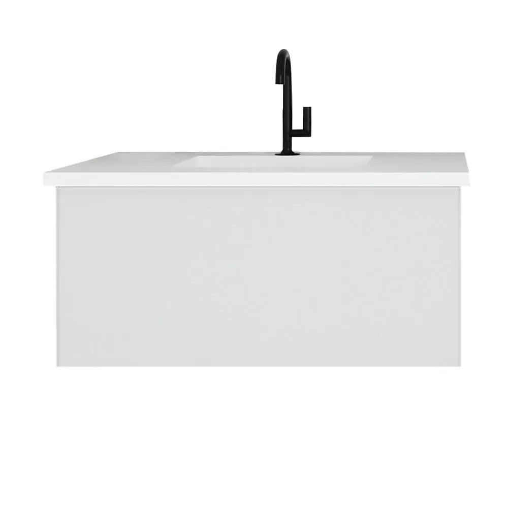 Vitri 36" Cloud White Bathroom Vanity with VIVA Stone Solid Surface Countertop