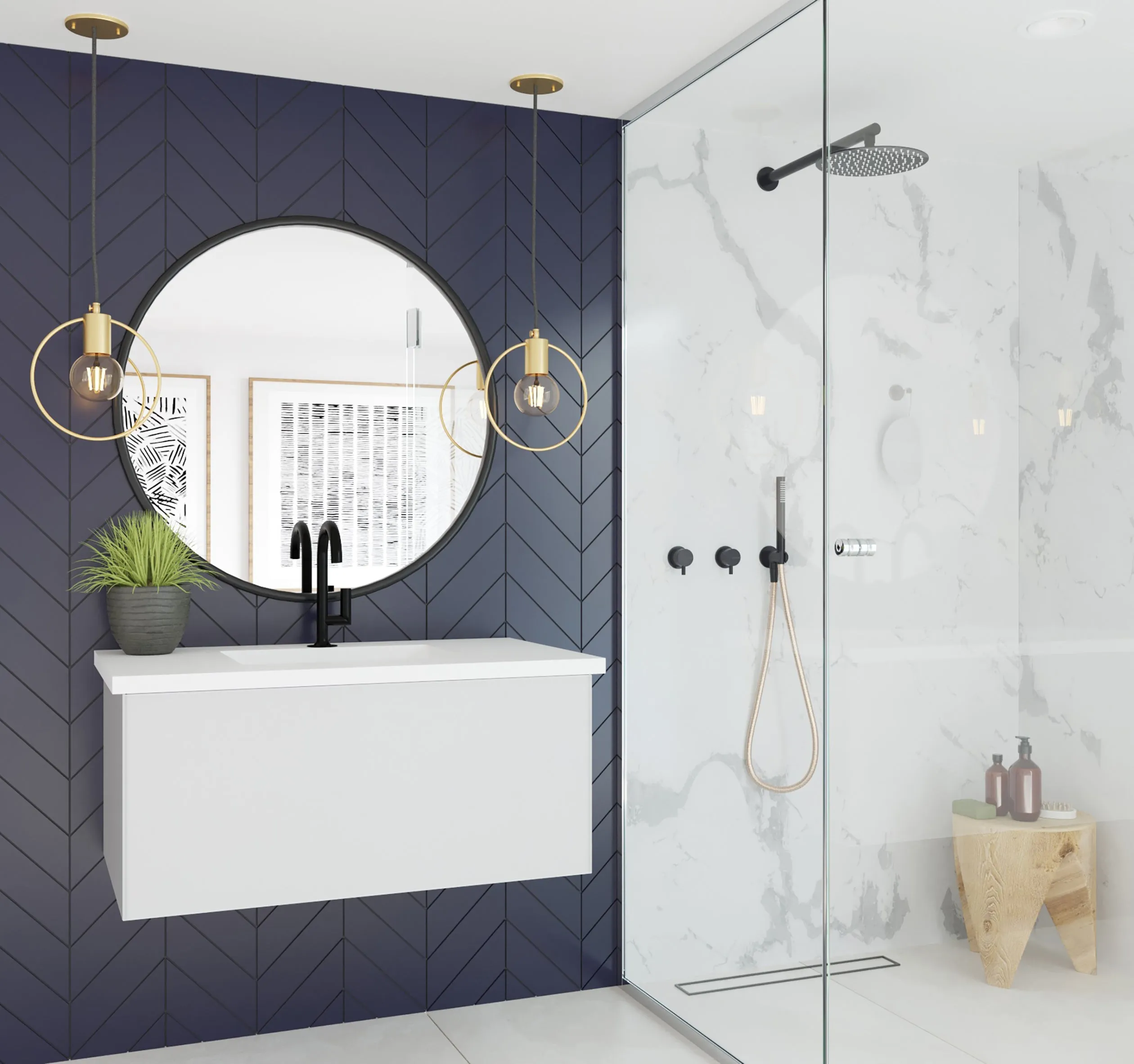Vitri 36" Cloud White Bathroom Vanity with VIVA Stone Solid Surface Countertop