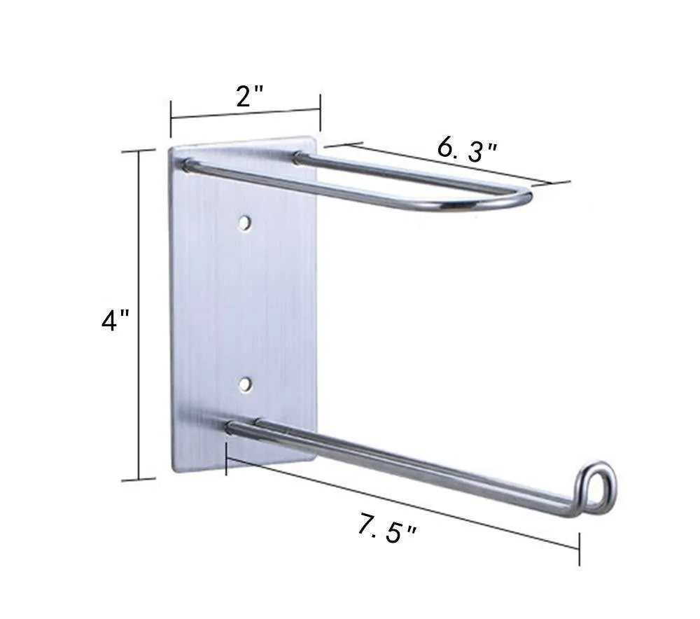 Wall Mounted Clothes Hanger Organizer Stainless Steel Hanger Storage Rack Closet Space Saving, Self Adhesive No Need Nails