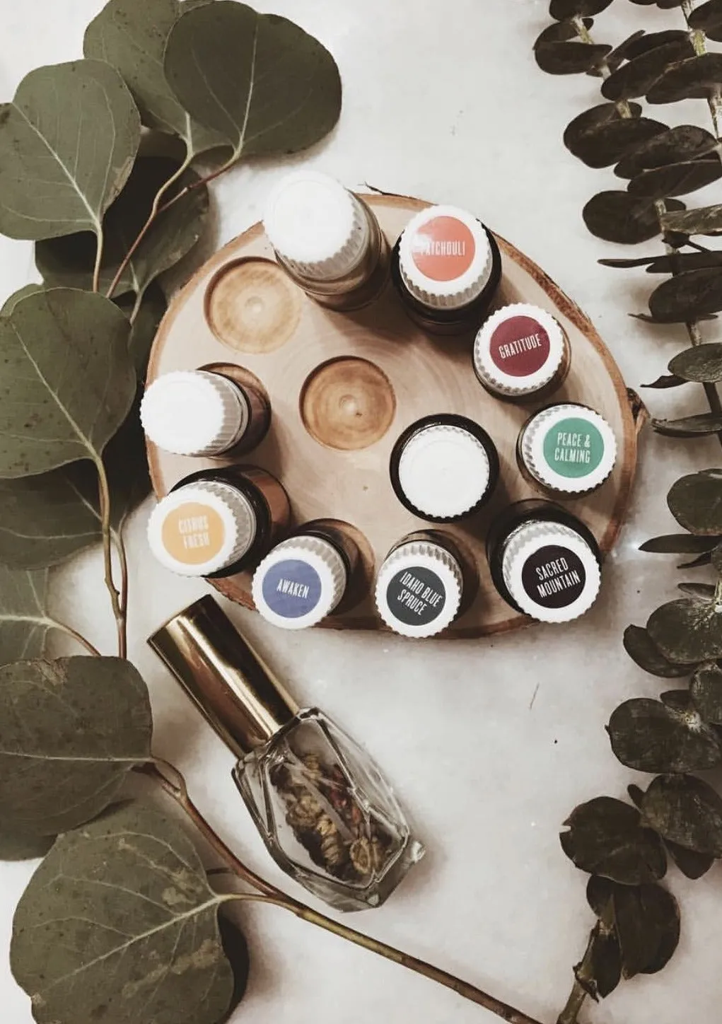 Walnut Essential Oil Wood Slice Organizer