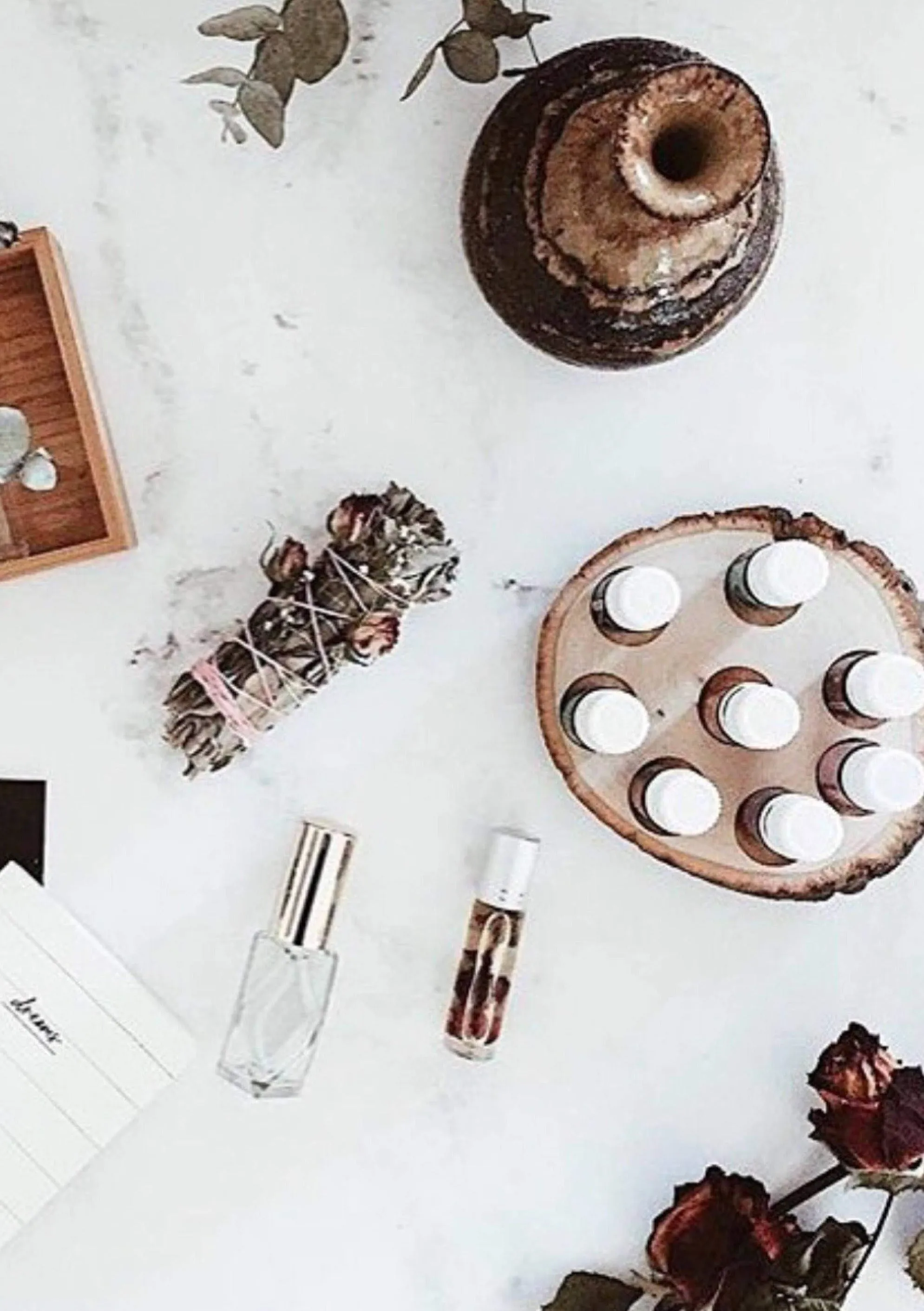 Walnut Essential Oil Wood Slice Organizer