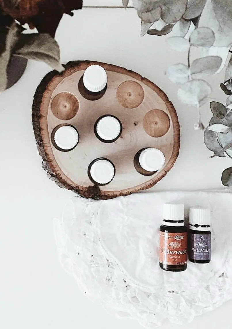 Walnut Essential Oil Wood Slice Organizer