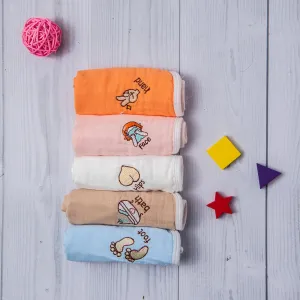 Wash Cloth Muslin Napkins Pack Of 5 Multipurpose Multicolour