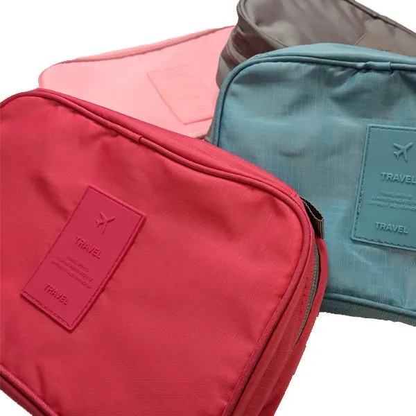 Water-Resistant Zippered Hanging Toiletry Bag With Removable Pouch & Built-In Hook