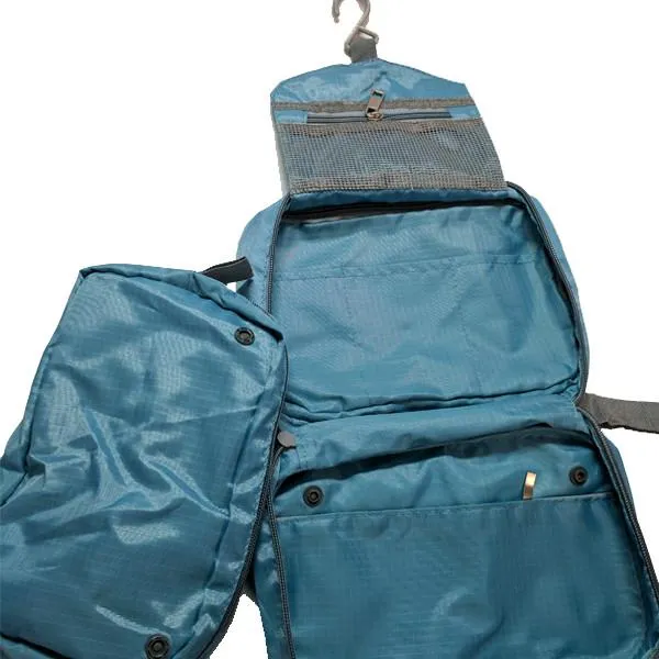 Water-Resistant Zippered Hanging Toiletry Bag With Removable Pouch & Built-In Hook